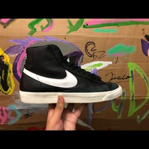 “Black” leather blazer high